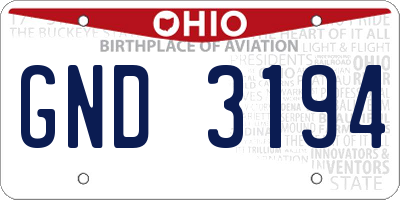 OH license plate GND3194