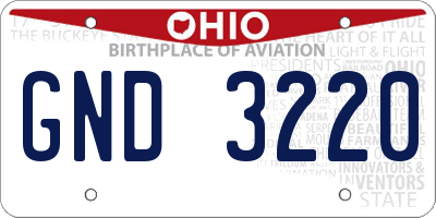 OH license plate GND3220
