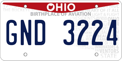 OH license plate GND3224