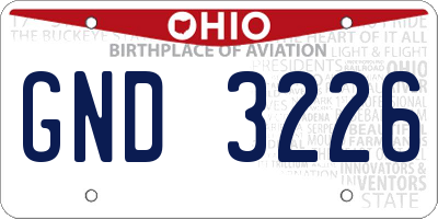 OH license plate GND3226