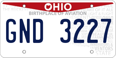 OH license plate GND3227