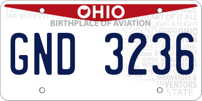 OH license plate GND3236
