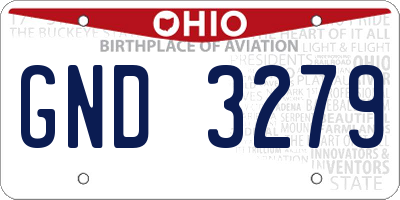 OH license plate GND3279
