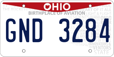 OH license plate GND3284