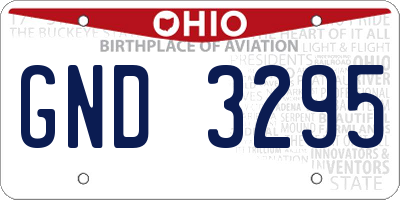 OH license plate GND3295