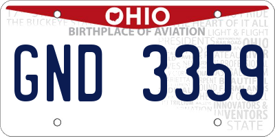 OH license plate GND3359