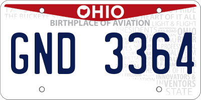 OH license plate GND3364