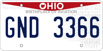 OH license plate GND3366