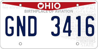 OH license plate GND3416