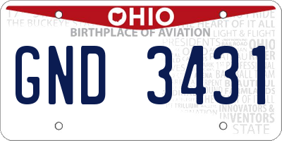 OH license plate GND3431
