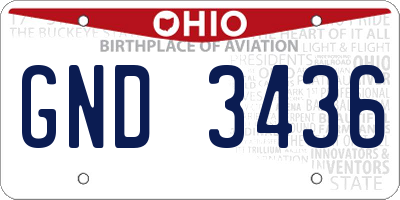 OH license plate GND3436