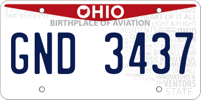 OH license plate GND3437