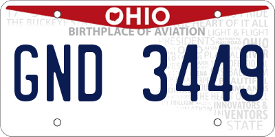 OH license plate GND3449