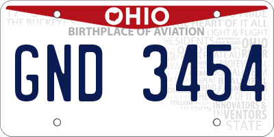 OH license plate GND3454