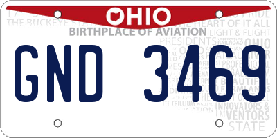 OH license plate GND3469