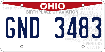 OH license plate GND3483