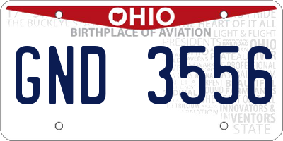 OH license plate GND3556