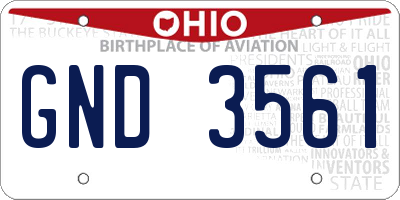 OH license plate GND3561