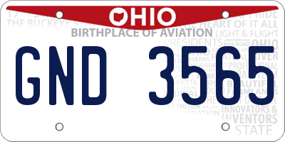 OH license plate GND3565