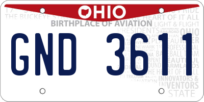 OH license plate GND3611