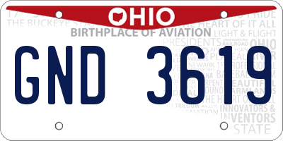 OH license plate GND3619