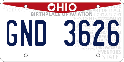 OH license plate GND3626