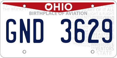 OH license plate GND3629