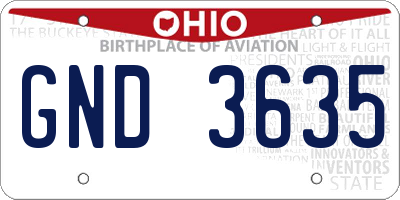 OH license plate GND3635