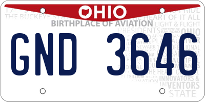 OH license plate GND3646