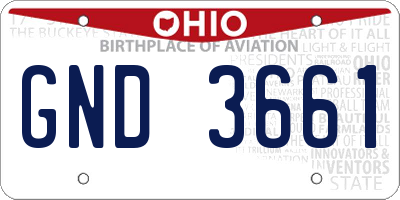 OH license plate GND3661
