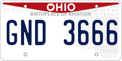OH license plate GND3666