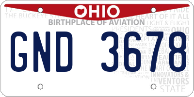 OH license plate GND3678