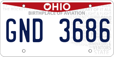 OH license plate GND3686