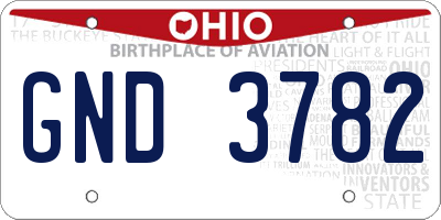 OH license plate GND3782