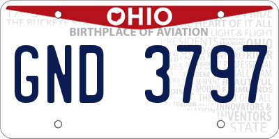 OH license plate GND3797