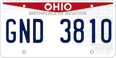 OH license plate GND3810