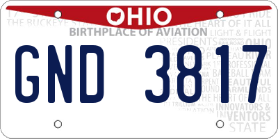 OH license plate GND3817