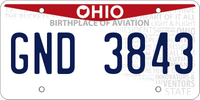 OH license plate GND3843