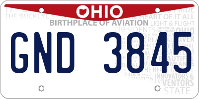 OH license plate GND3845
