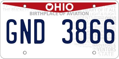 OH license plate GND3866