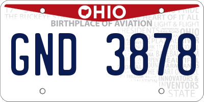 OH license plate GND3878