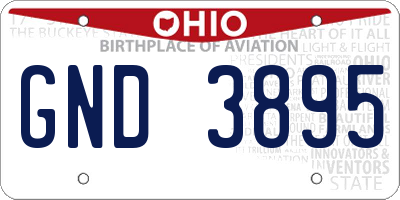OH license plate GND3895