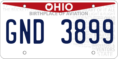 OH license plate GND3899