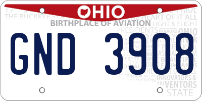 OH license plate GND3908