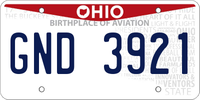 OH license plate GND3921