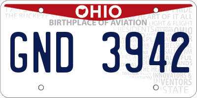 OH license plate GND3942