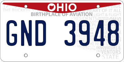 OH license plate GND3948