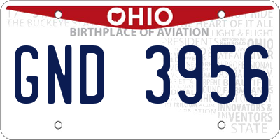OH license plate GND3956