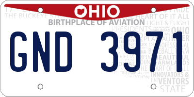 OH license plate GND3971