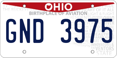 OH license plate GND3975